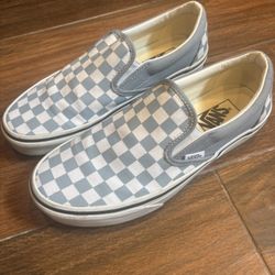 Vans men’s size 7 light blue checkered pattern 
