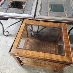 3 End Tables With Glass Tops