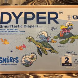 New Dyper The Smurf Diapers Size 1 (72 Count)