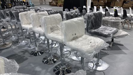 Bar Stools X-Large - Square PU Leather Adjustable Counter Height Swivel Stool Armless Chairs, $45/ea