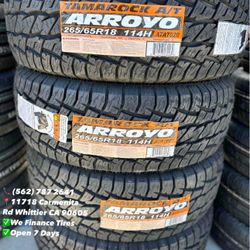 265/65R18 Arroyo A/T Todo Terreno New Set of Tires Installed and Balanced Set de Llantas Nuevas Instaladas y Balanceadas