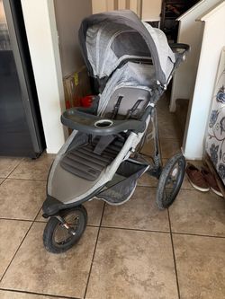 Gray 3-Wheel Jogging Stroller