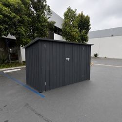 (New in box need assemble) 7.5’ L x 3’ W Galvanized steel Metal Storage Shed Outdoor Garden Backyard Storage.