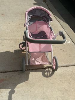 Pink and Gray Baby Doll Stroller