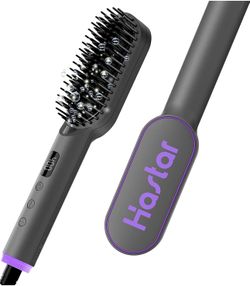 Hair Straightener Brush,Negative Ion Straightening Brush,Hair Straightener Comb for Women,30s Fast Heating with 6 Temp Mode for Smooth Frizz-Free Hair