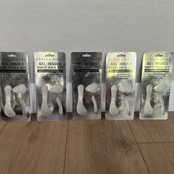 BRAND NEW- 5 Packs Of High Heel Gel Insole Sets- Arch-Ball-Heel support