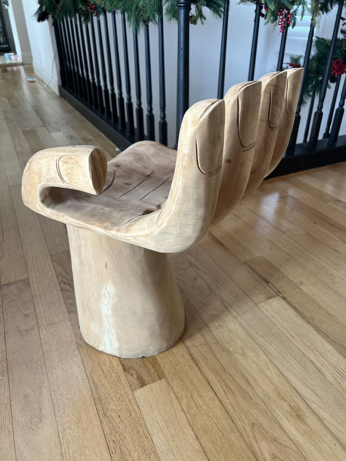 Wooden hand chair & decor