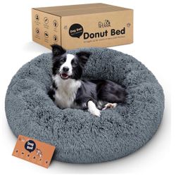 Donut Dog Bed - Premium Comfort for Anxiety Relief - Fluffy & Calming Design with Ultra-Plush Support | Cozy Round Dog Bed with Super Soft Circle Styl
