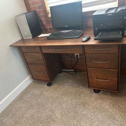 Vintage Mid Century Modern Ace Hi Prelude Walnut Desk