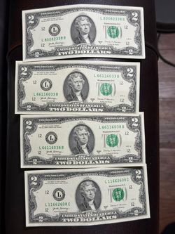 Awesome 👏!! Four 2017A $2 Bills – Collectible Currency Lot !