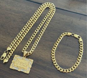 Cuban set in stainless steel with last supper pendent