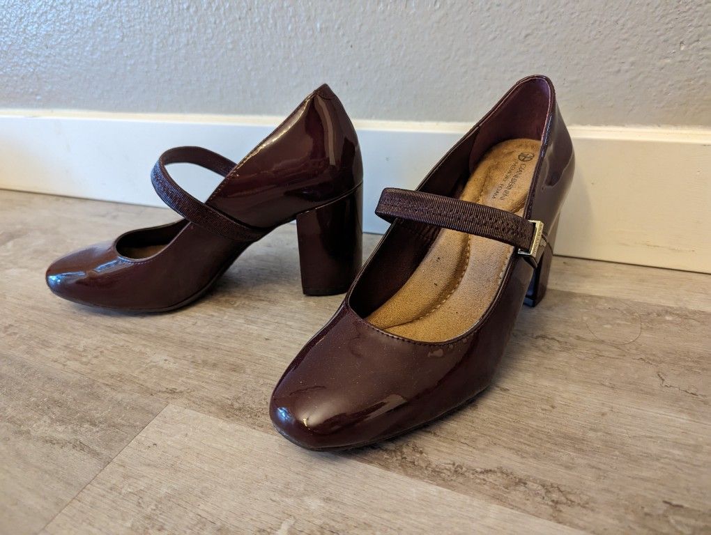 Wine Red Memory Foam Pumps