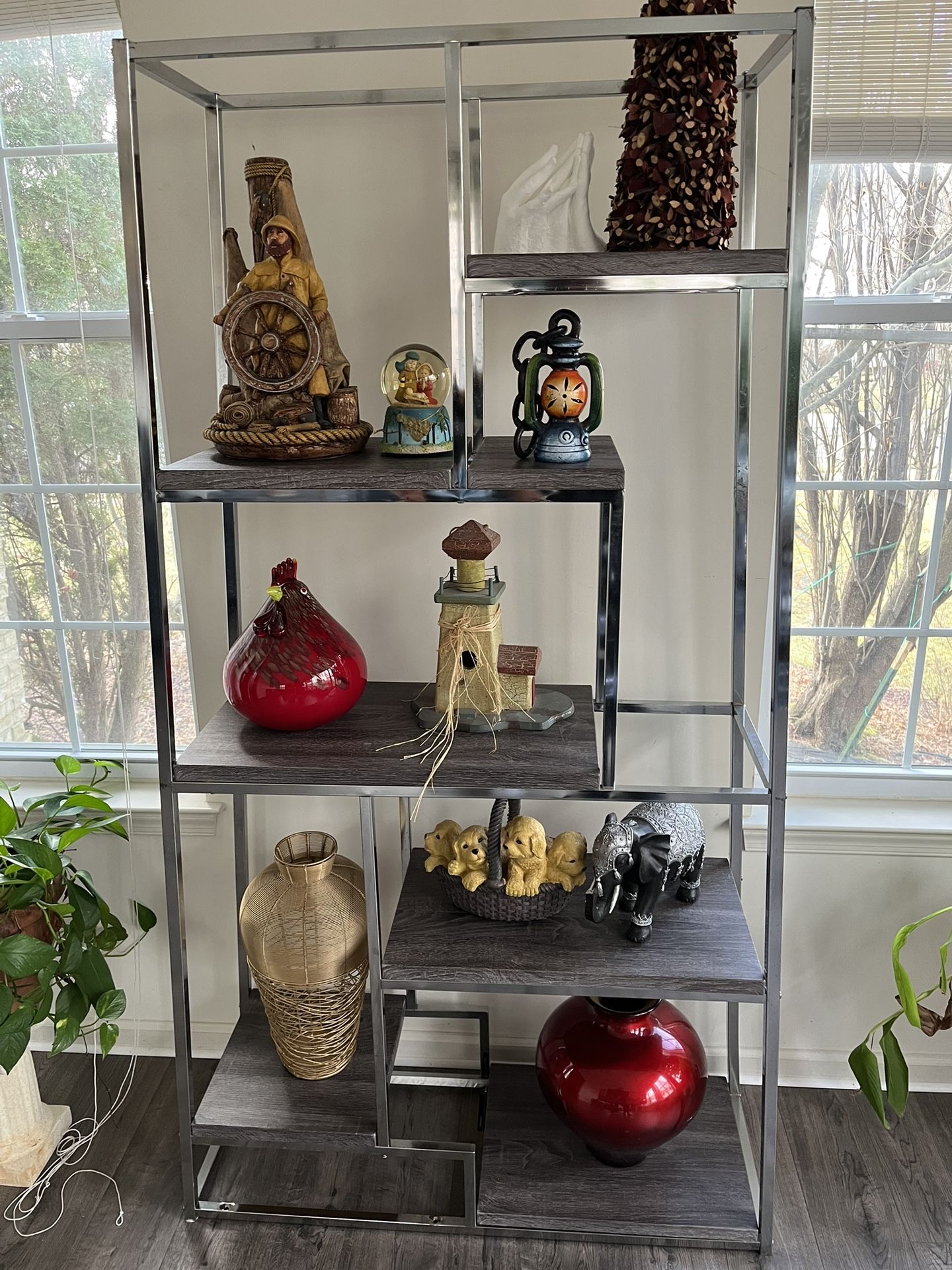 Tall Open Bookcase | Geometric Storage Shelves