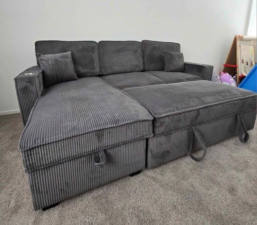 ✅️✅️Convertible Sectional W/ Cup Holder & W/ USB Port✅️✅️
