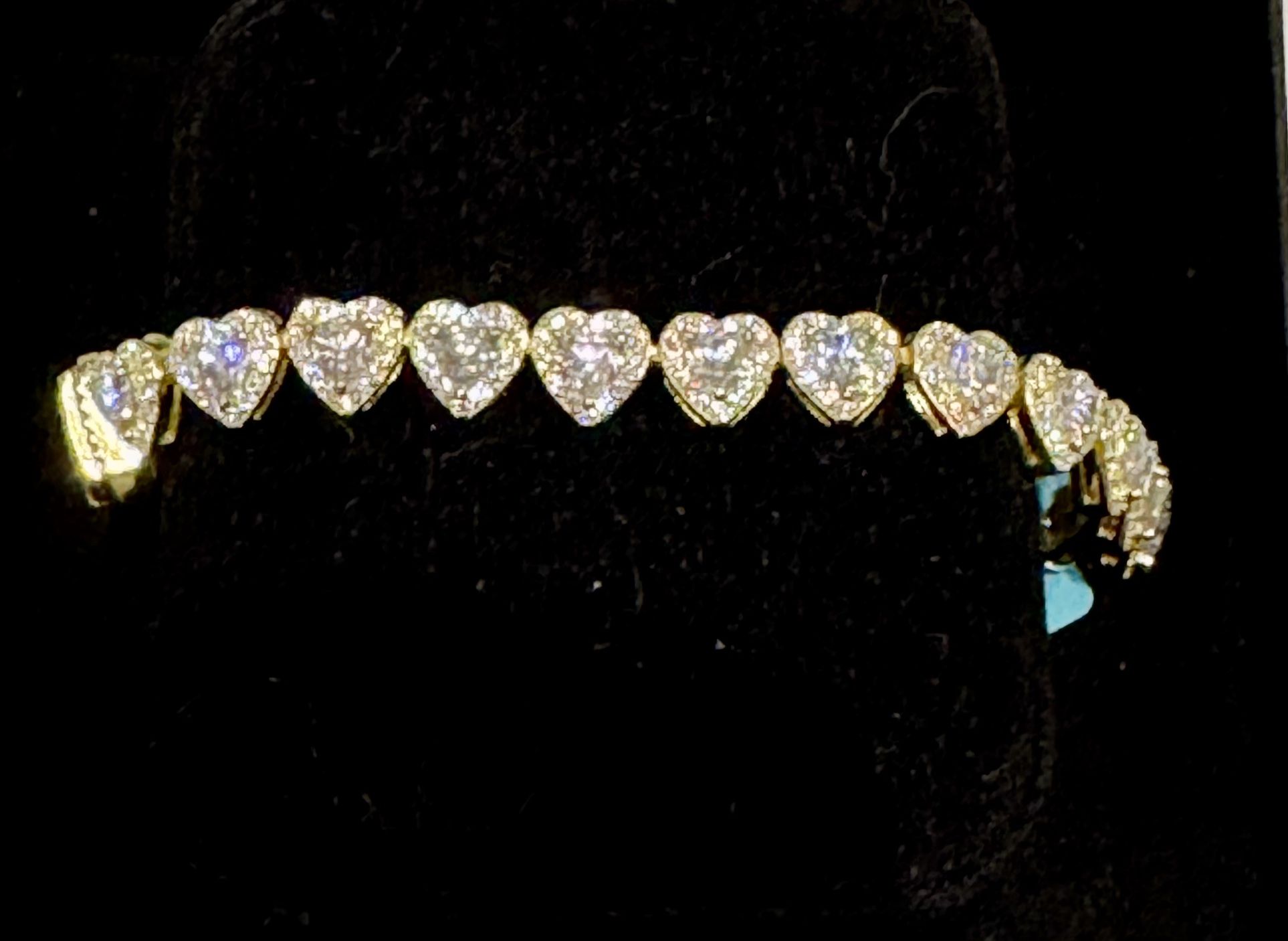 Moissanite Gold Plated 925 Sterling Silver Bracelet