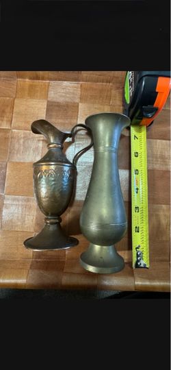 2 VINTAGE PITCHERS. VASES. DECORATION.$13 EACH. $20 FOR BOTH.