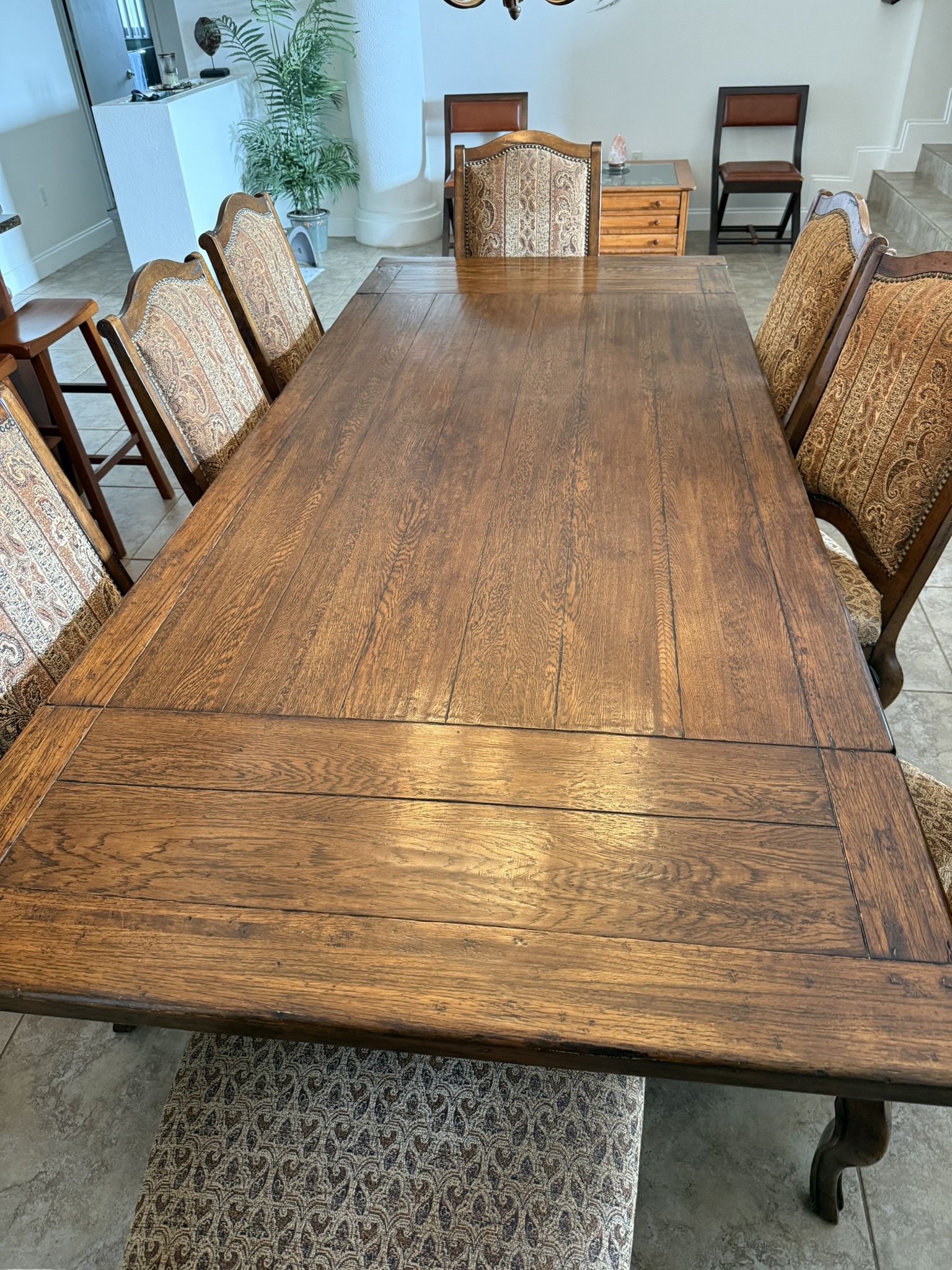 Solid Wood Dining Table W/8 Chairs