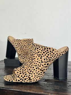 Leopard Spot Block Heel Mules – Size 10 Women’s