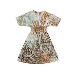 Gorgeous ⚜️🩵⚜️ Multicolor Deep V Neck Short Kimono BoHo Dress