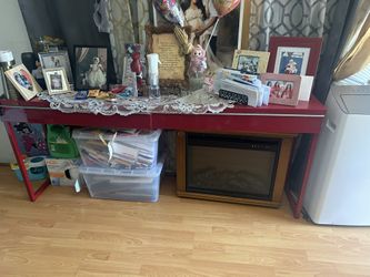 Red Table Used In Good Condition