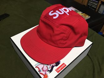 Supreme top stripe camp cap Red