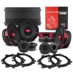 Pro Audio Bundle: 6.5" Midrange Speakers and 3.8" Bullet Tweeters with OEM Speaker Adapters, Amplifier, and Wiring Kit