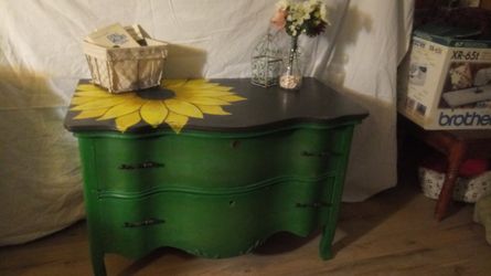 Beautiful Hand Painted Vintage Dresser,  Chest
