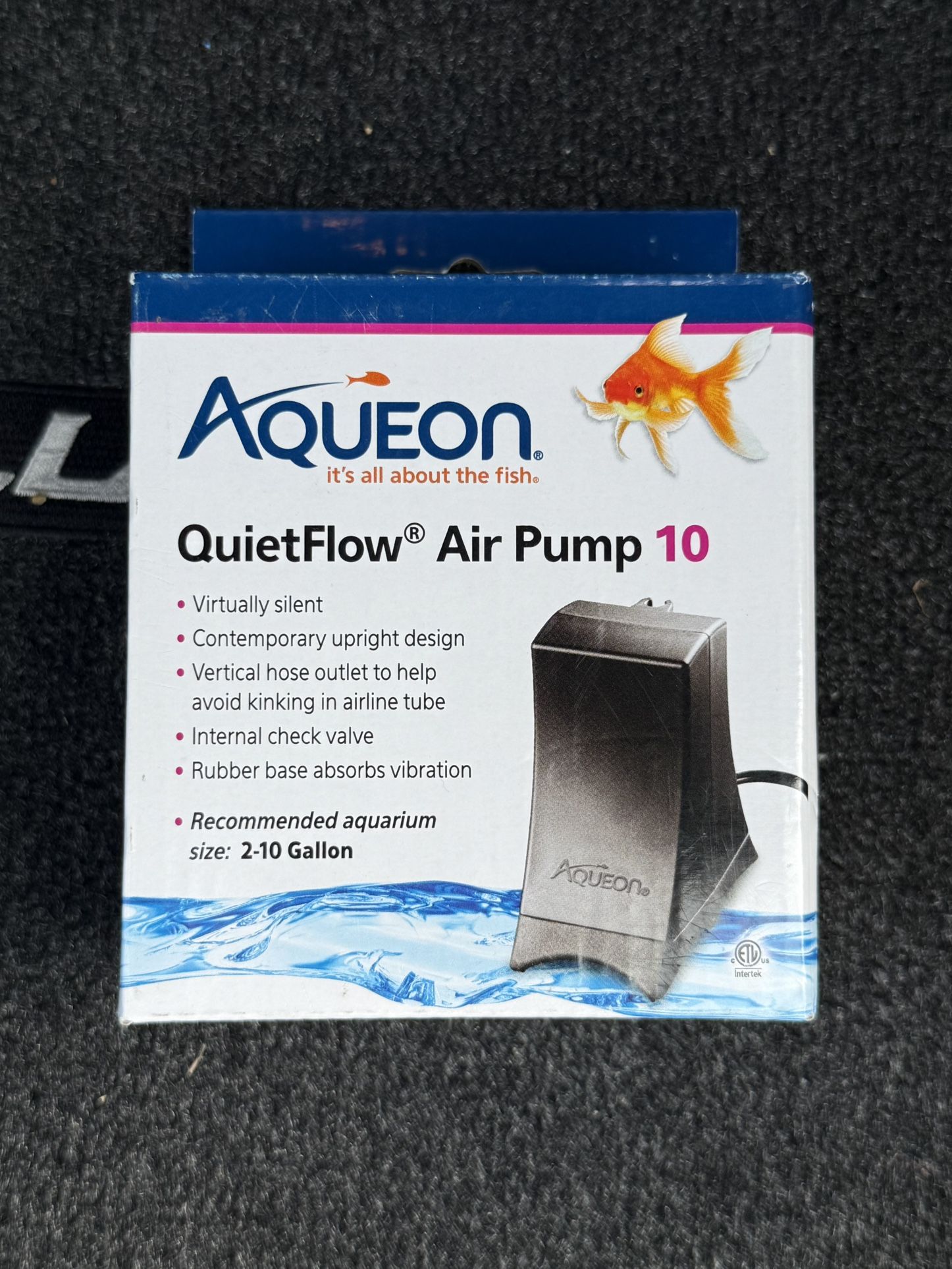 Aqueon QuietFlow 2 - 10 gal Black Aquarium Air Pump