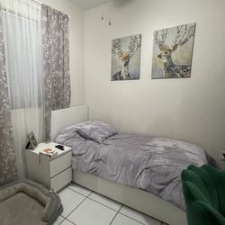 Twin Bed With Storage, Mattress and Night Stand (Plus Add Ons)