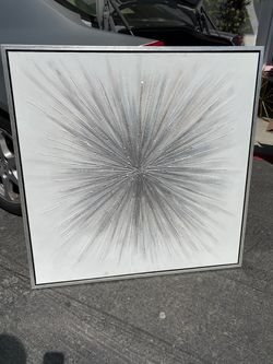 Large Abstract Starburst Canvas Wall Art