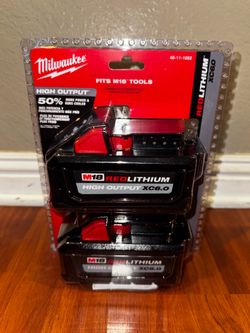 Milwaukee 6.0 Ah Battery 2 Pack M18 XC6.0
