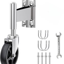 Gate Casters 5” Heavy Duty Gate Caster Wheels with Hardware for Tube Gates, Metal Gates