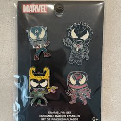 Venomized Funko Pop Enamel Pin Set *BRAND NEW MINT* Marvel Ironman Captain America Loki Carnage Spider-Man Venom Tony Stark Steve Rogers