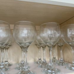 Set Of 12 Matching Wine Glasses