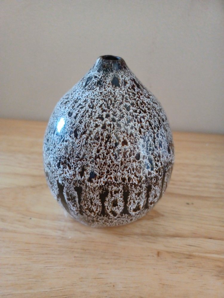 New Creative Co-op Reactive Glazed Brown Terracotta Vase Decor 