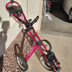 Sun Mountain Golf Speed Cart V1 Wheel Push Cart-Black Fire Red