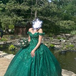 sachin and babi light blue dress Emerald Green Sweet 16 Dresses Long Puffy New Emerald Green Quinceanera  Dresses Sequined Off The Shoulder