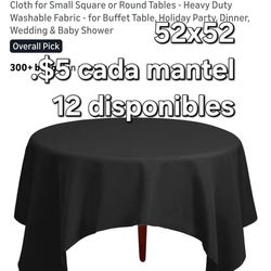 Manteles negros redondos