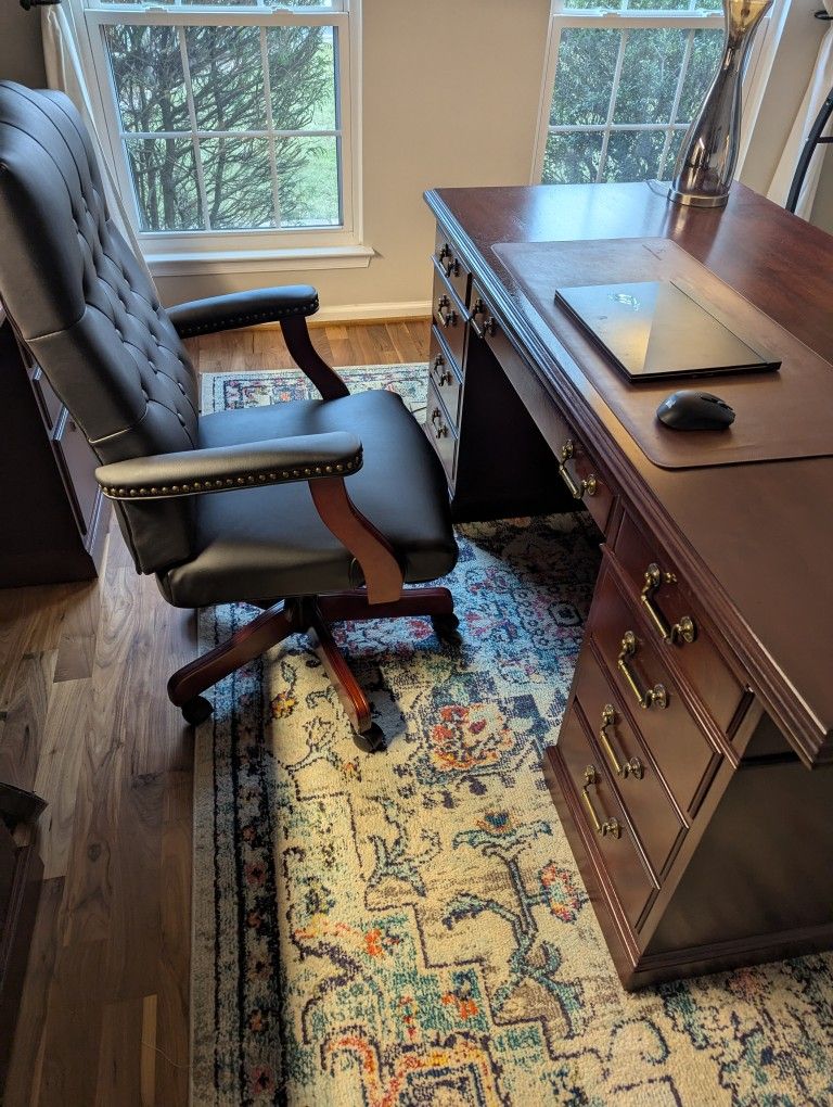 Executive Desk Set w/ Credenza and Bookshelves