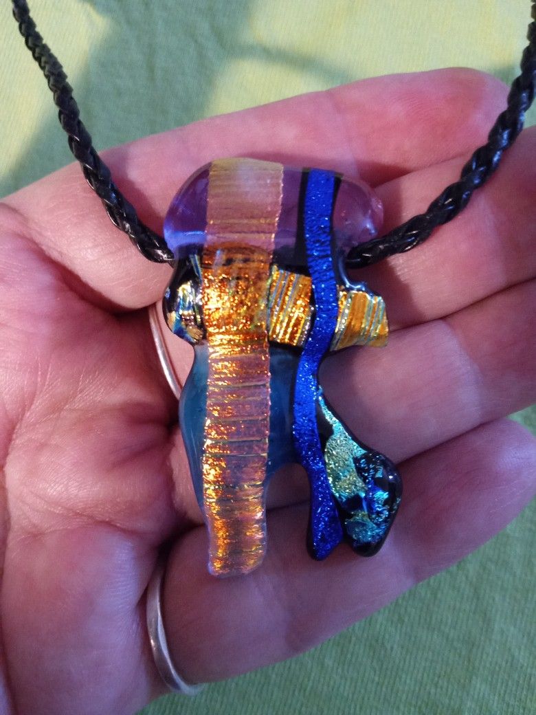 Abstract Dichoric Glass Pendant 11
