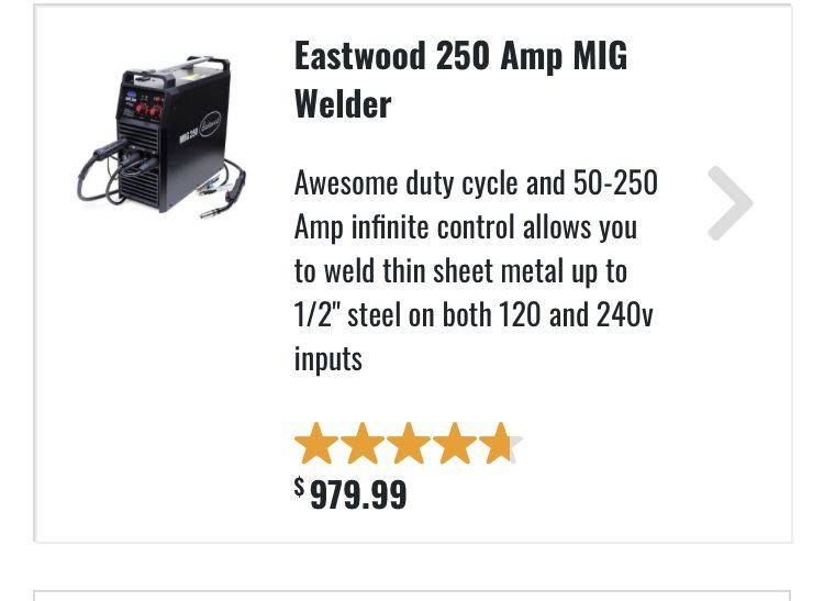Eastwood 250 Mig Welder