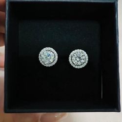 1 carat moissainite earring sterling silver 925