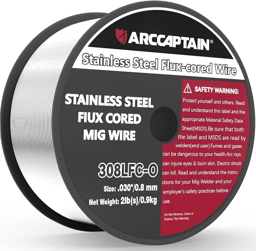 Stainless Steel Flux Cored Wire E308LFC-O .030-Diameter MIG Welding Wire Stainless Steel Wire with Low Splatter Compatible With Lincoln Miller Forney
