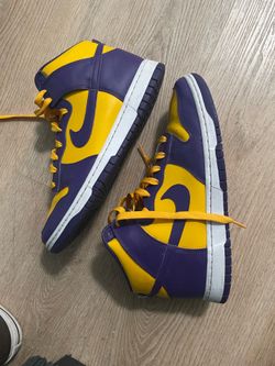 Nike Dunk High Purple and Yellow Sneakers