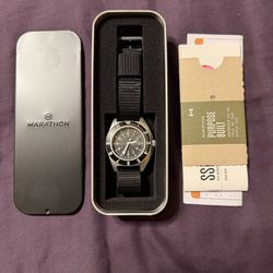 Marathon Steel Navigator - Quartz , “nato-single pass strap”, Tritium lume ,  41mm