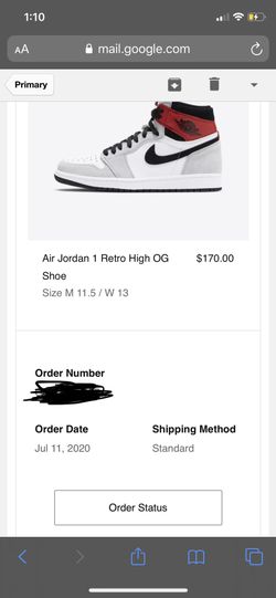 Jordan 1 high smoke grey size 11.5