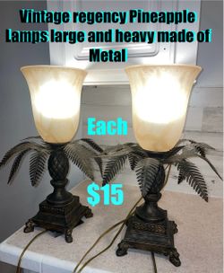 $15 EACH LARGE FANCY VINTAGE PINEAPPLE LAMPS,GREAT FOR ENTERING AREA ETC