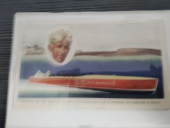 3 Gar Wood and Miss America X trade card/postcard,