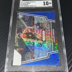 2021 Panini Prizm Draft Picks Jalen Green Widescreen Blue Shimmer 07/13 #7 SGC Gem Mint 10