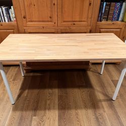 Solid Plank Table Or Desk - Adjustable Legs